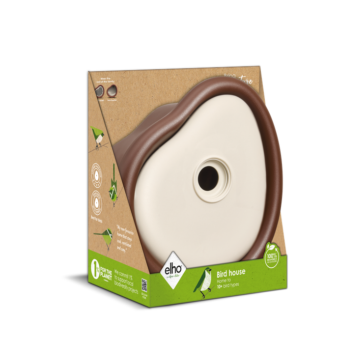 organic bird house 25cm marrón castaño